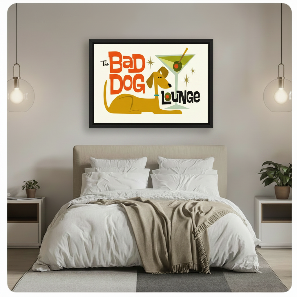 Bad Dog Lounge Retro Canvas Wall Art