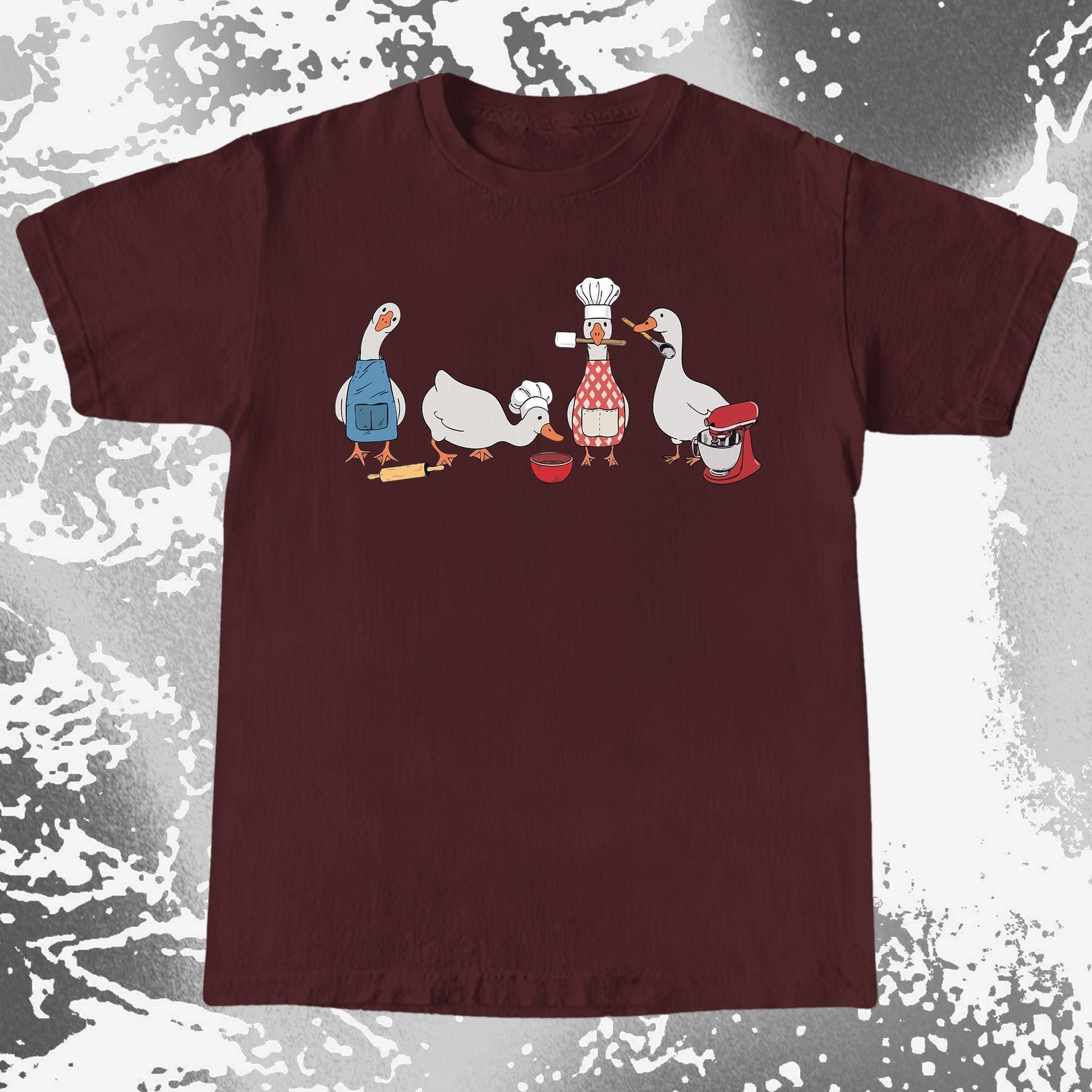 Cute Goose Baking Team Funny Chef Geese T-Shirt (view 6)