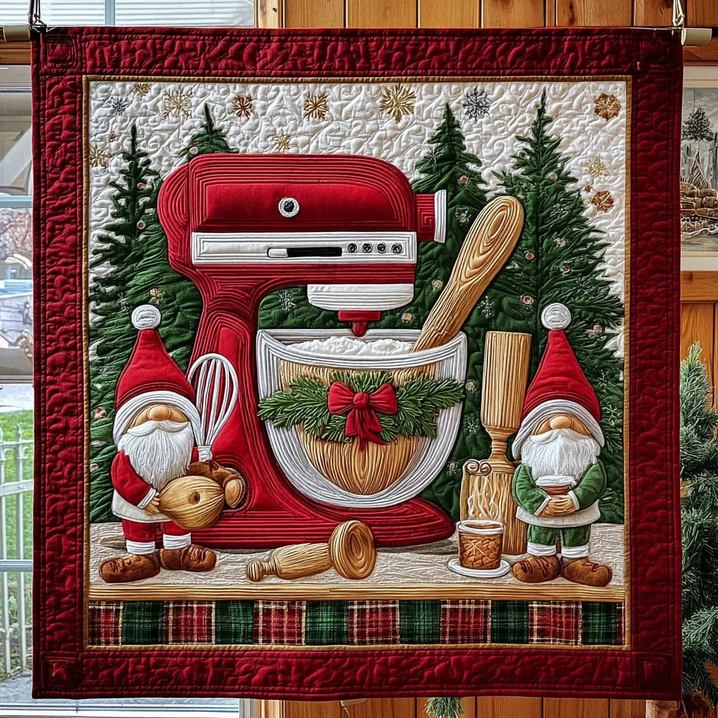 Baking Coziness With Gnomes' Quilt Blanket
