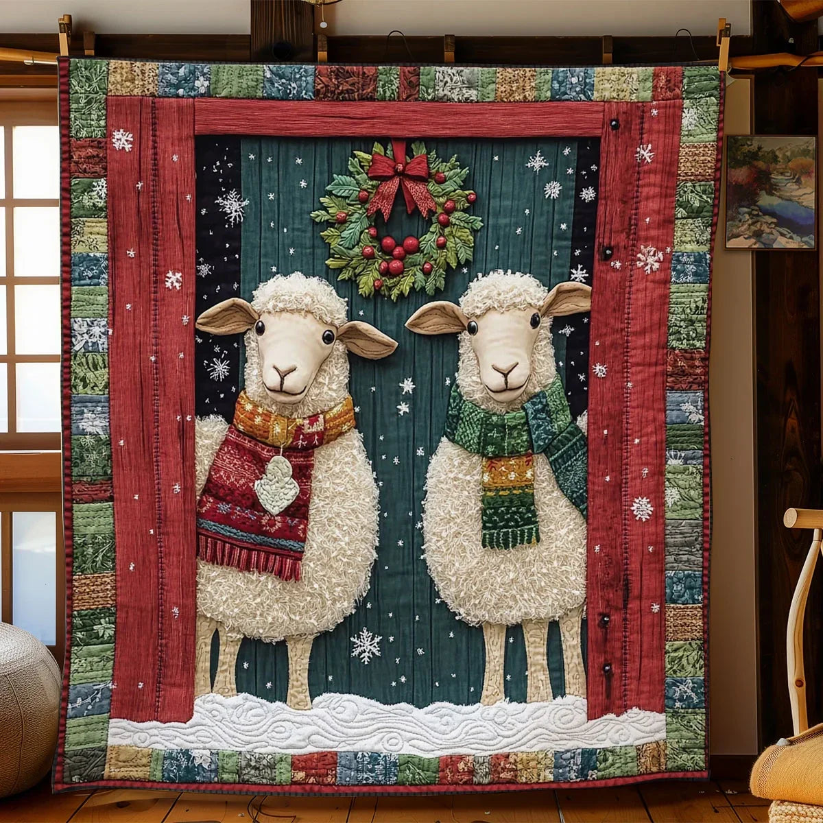 Barn Sheep Quilt Blanket