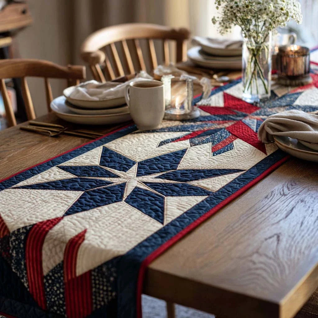 Barnstar Heritage Quilted Table Runner