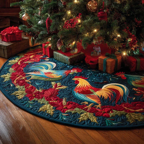 Barnyard Breeze Christmas Quilted Tree Skirt