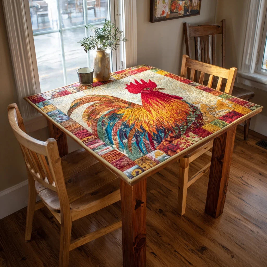 Barnyard Chicken Quilted Table Topper