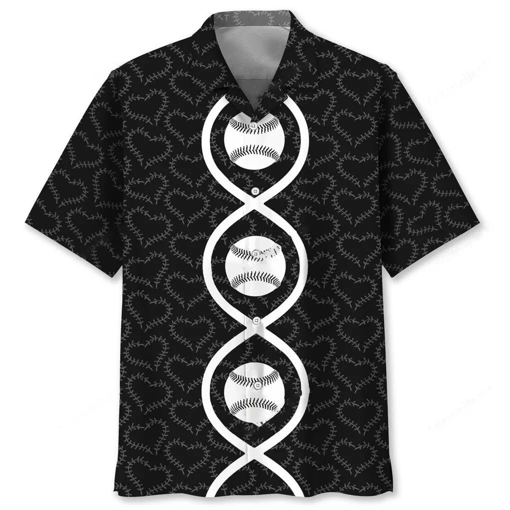 Baseball Dna Hawaiian Shirt - S - hawaiian shirt