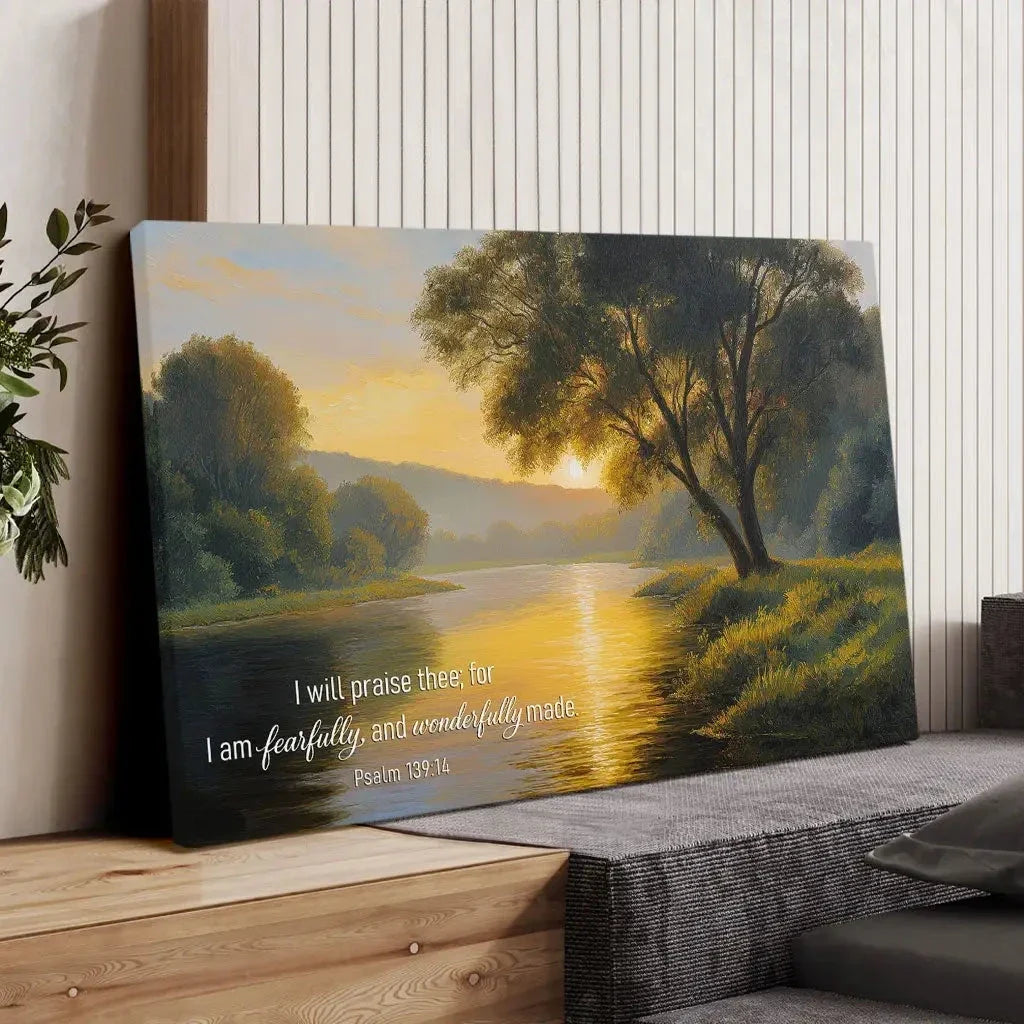 psalm 139 14 i am fearfully and wonderfully made wall art canvas (Landscape) (view 2)