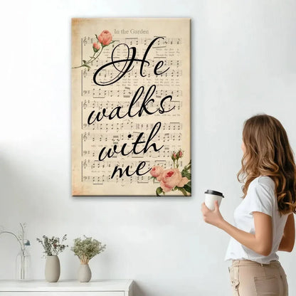 he walks with me wall art canvas print (Landscape)
