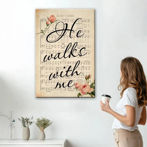he walks with me wall art canvas print (Landscape)