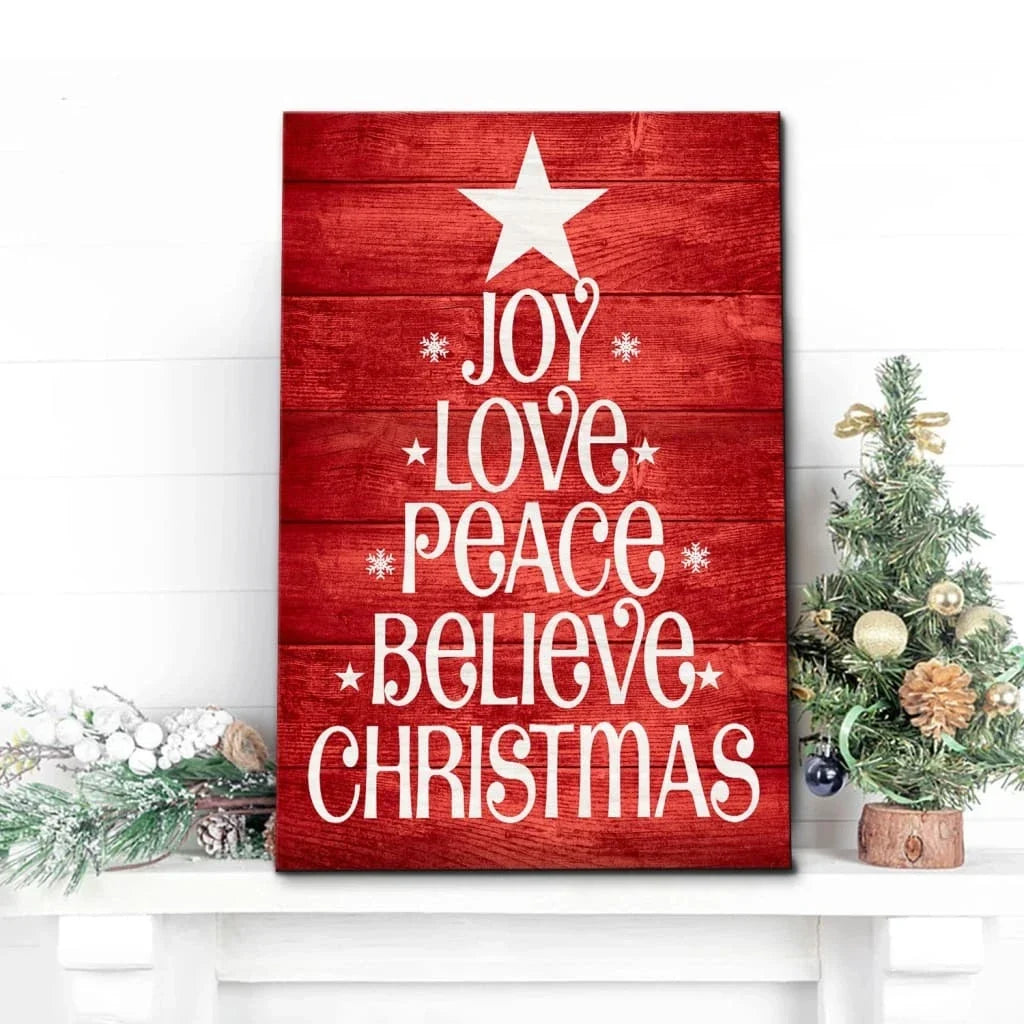 joy love peace believe christmas wall art canvas christian christmas gifts