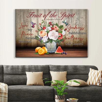 fruit of the spirit galatians 5 22 23 christian wall art canvas (Landscape) (view 2)