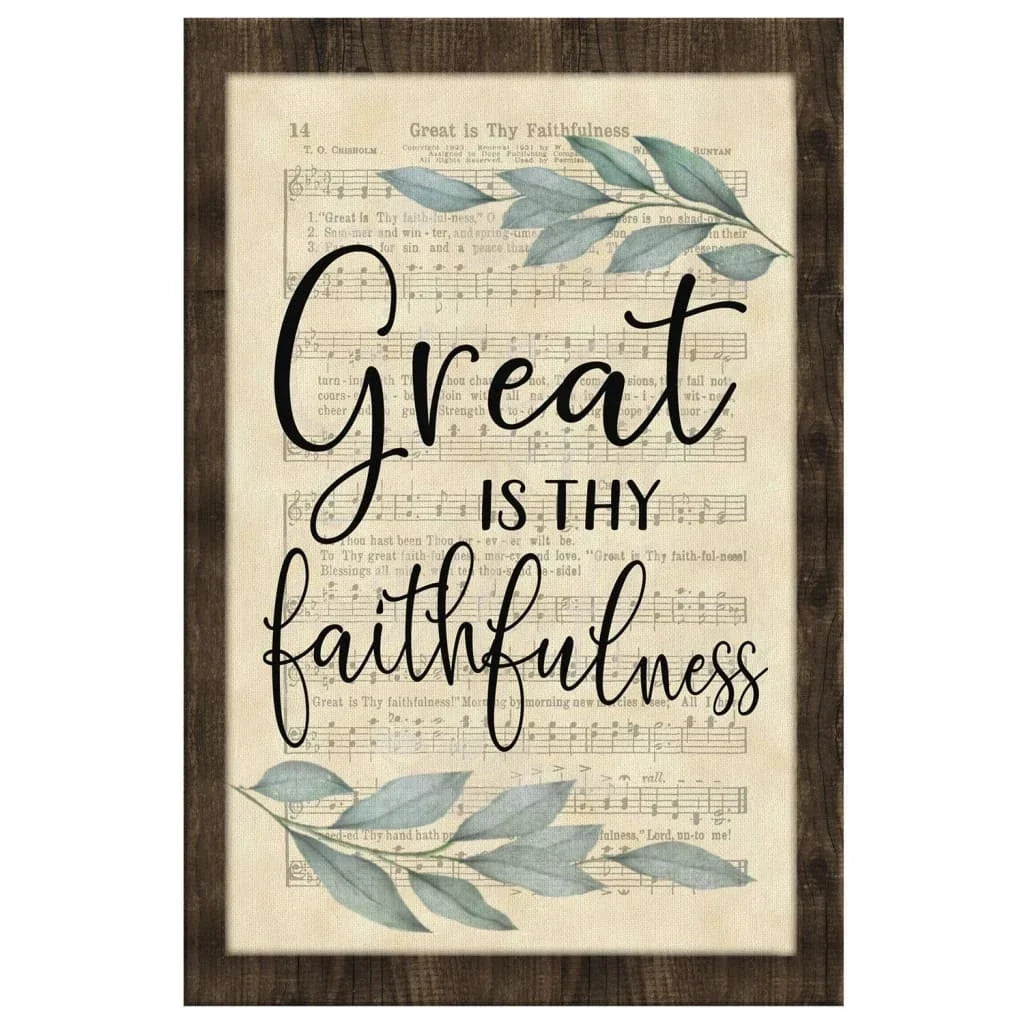 rustic great is thy faithfulness wall art canvas christian hymns wall art