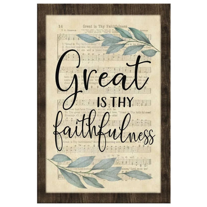 rustic great is thy faithfulness wall art canvas christian hymns wall art