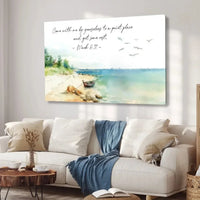mark 6 31 come with me by yourselves to a quiet place wall art canvas (Landscape)