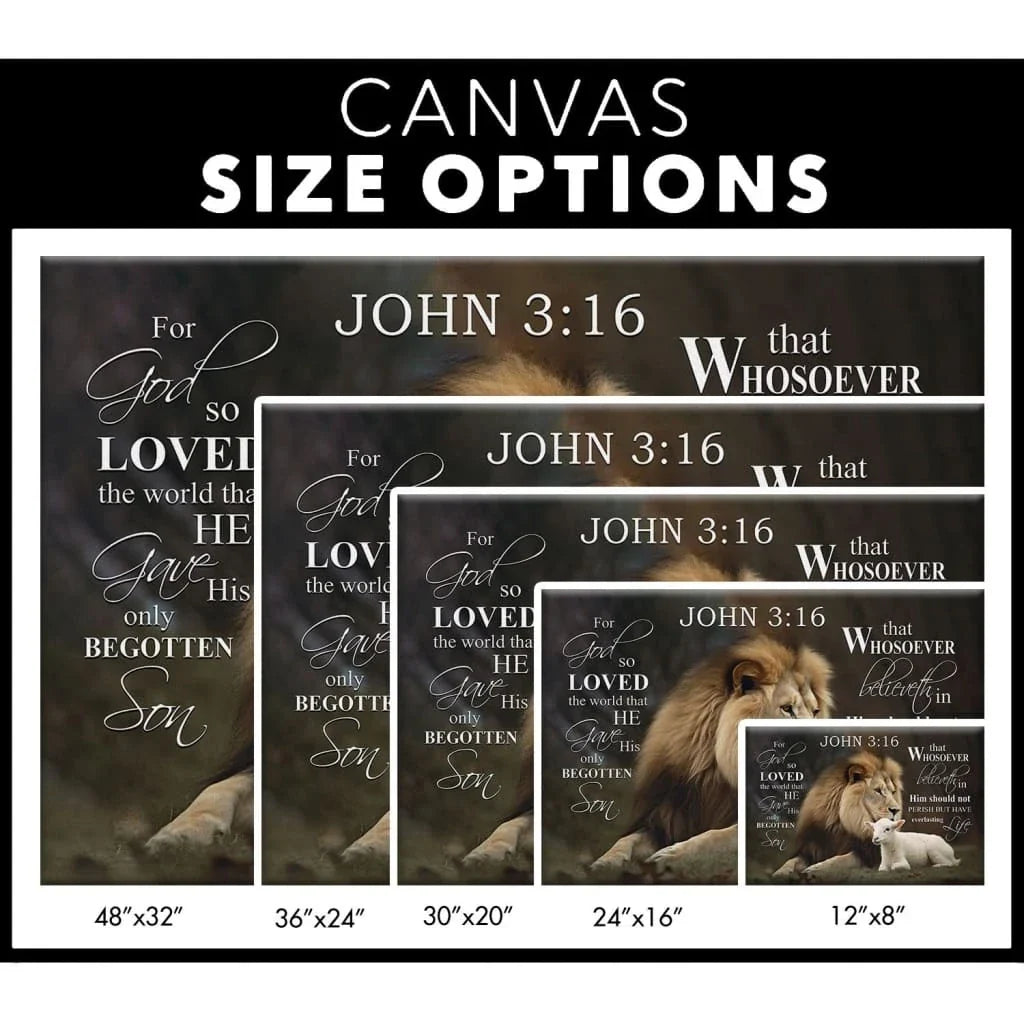 john 3 16 wall art for god so loved the world john 3 16 kjv canvas print (Landscape)