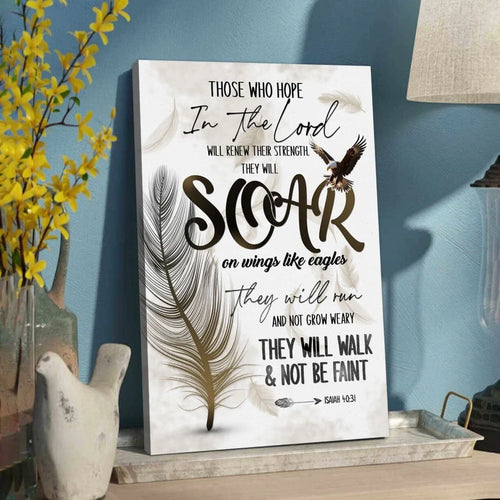 soar on wings like eagles isaiah 40 31 christian wall art canvas (Landscape)