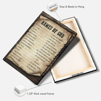 names of god wall art canvas print (view 2)