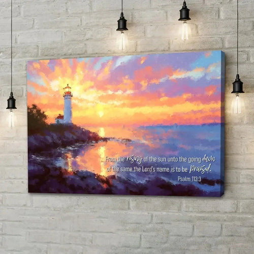 psalm 113 3 from the rising of the sun wall art canvas (Landscape)