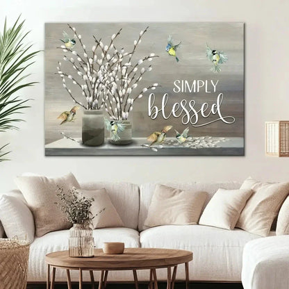 simply blessed wall art canvas christian wall art (Landscape) (view 2)
