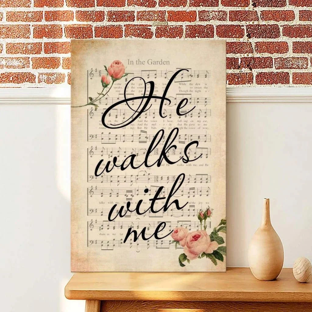 he walks with me wall art canvas print (Landscape) (view 2)