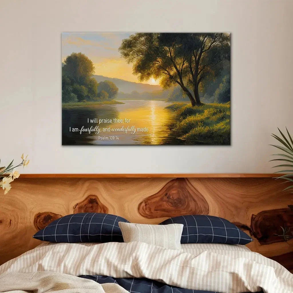 psalm 139 14 i am fearfully and wonderfully made wall art canvas (Landscape) (view 3)