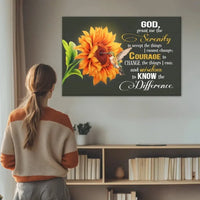 serenity prayer canvas hummingbird sunflower christian wall art (Landscape)