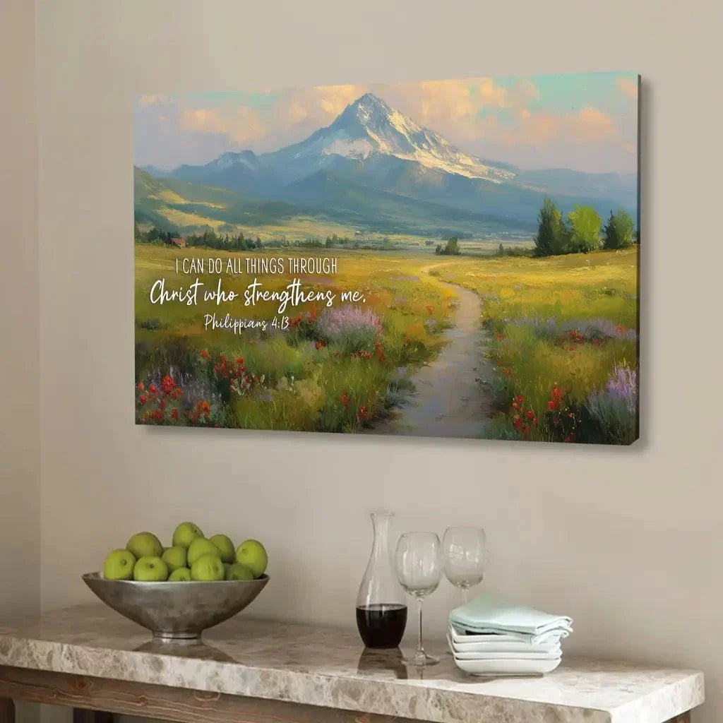 philippians 4 13 i can do all things through christ wall art canvas (Landscape) (view 2)