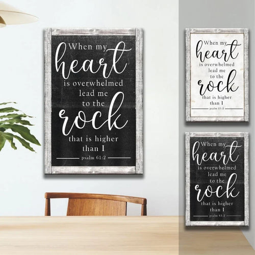 bible verse wall art when my heart is overwhelmed psalm 61 2 kjv canvas print