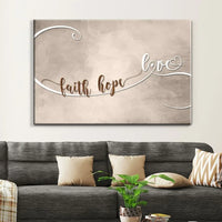 christian wall art faith hope love wall art canvas print (Landscape)