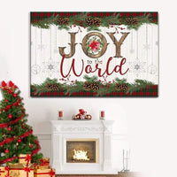christmas wall art joy to the world canvas print (Landscape)