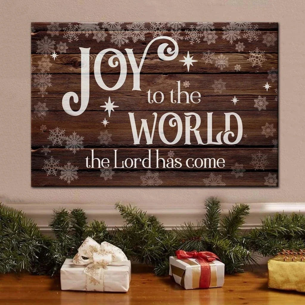 christian christmas wall art joy to the world the lord has come canvas (Landscape)