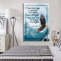 isaiah 40 31 niv those who hope in the lord soaring eagle wall art canvas