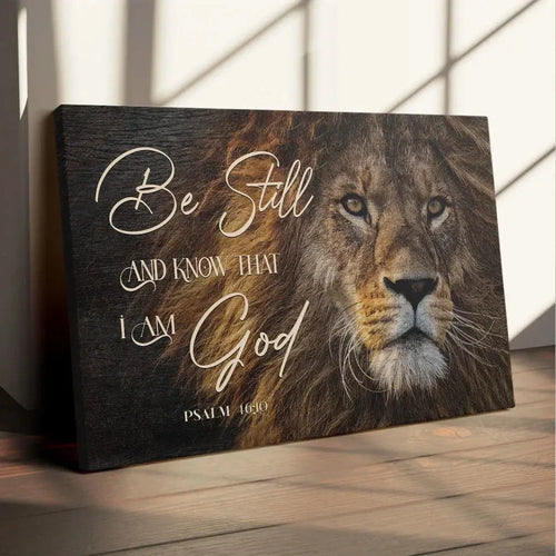 be still and know that i am god lion of judah christian wall art canvas (Landscape)