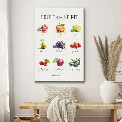 christian wall decor galatians 5 22 23 fruit of the spirit wall art canvas (view 3)