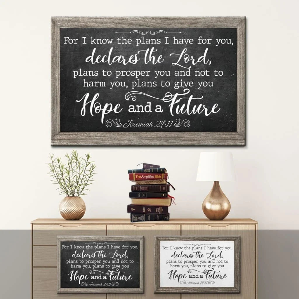for i know the plans i have for you jeremiah 29 11 bible verse wall art canvas (Landscape)