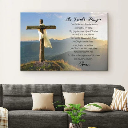 the lord s prayer canvas print christian wall art (Landscape)