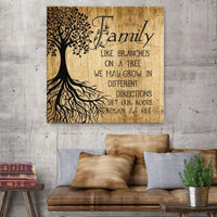 family like branches on a tree wall art canvas print (Landscape)