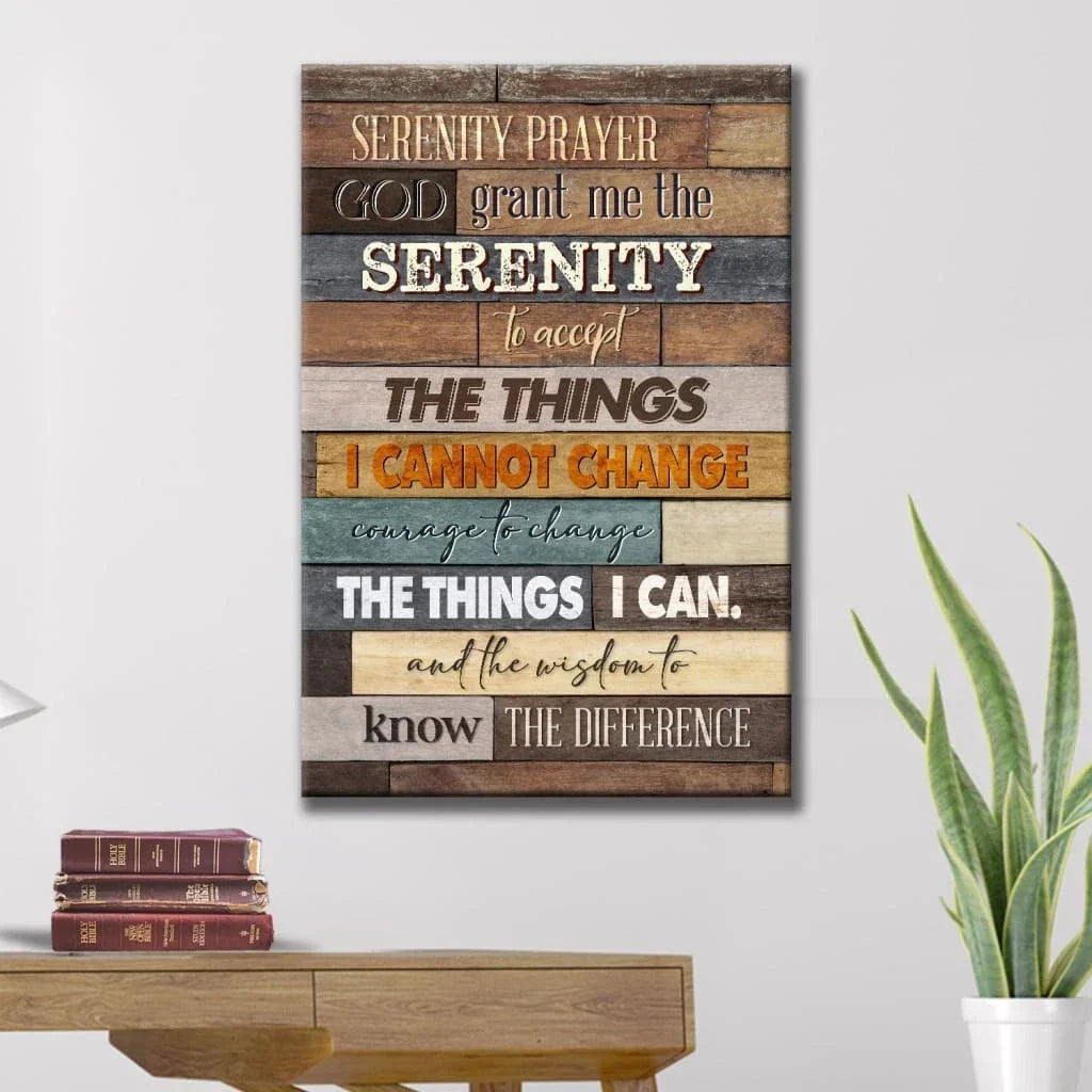 serenity prayer rustic christian wall art canvas (view 2)