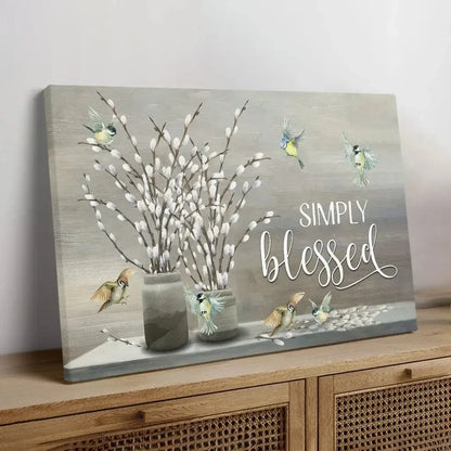 simply blessed wall art canvas christian wall art (Landscape) (view 3)