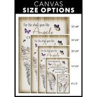 psalm 91 11 kjv wall art canvas for he shall give his angels charge over thee (Landscape)