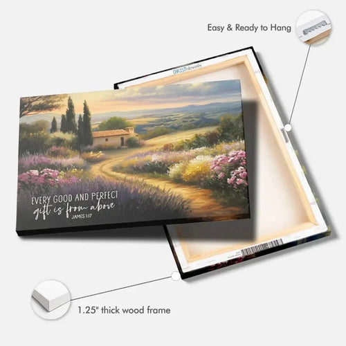 every good and gift is from above christian wall art canvas (Landscape)
