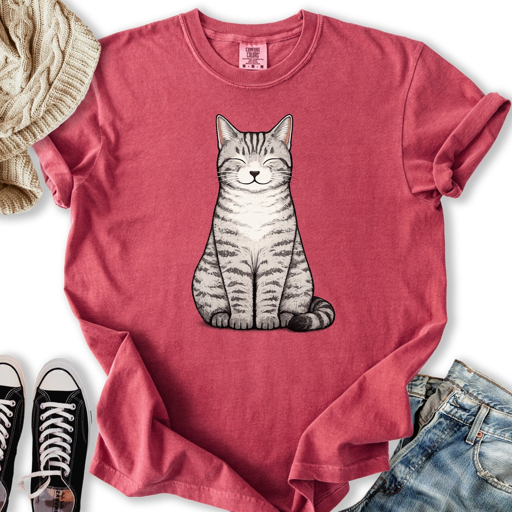 Smiling Tabby Cat Relaxed Tee
