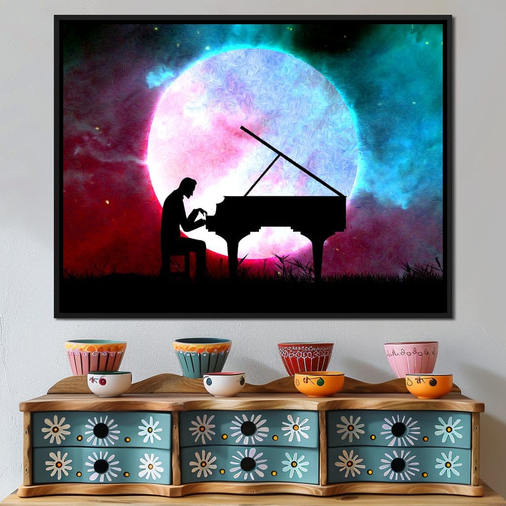 Space Pianist Canvas Wall Art