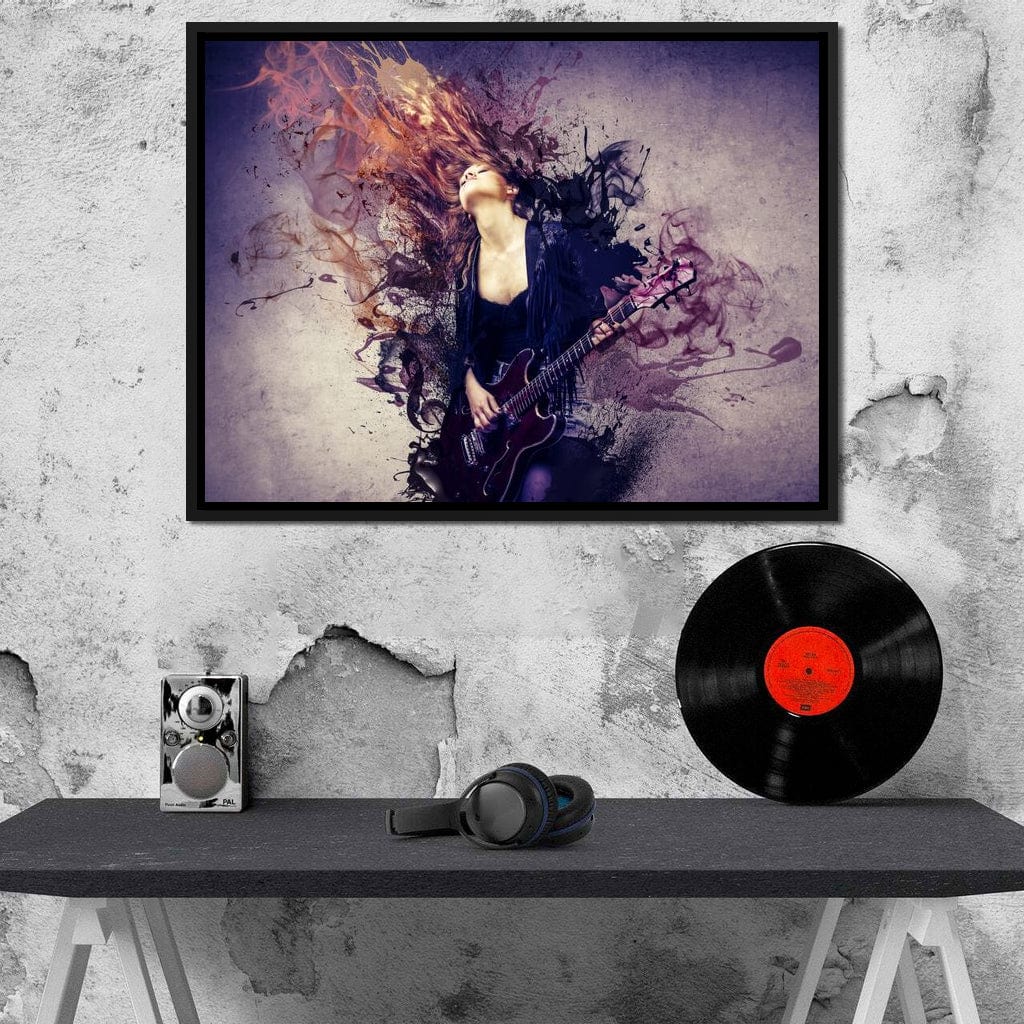 Guitar Splash Canvas Wall Art