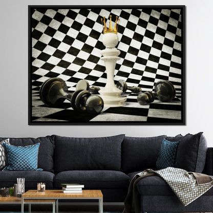 Chessboard King Canvas Wall Art