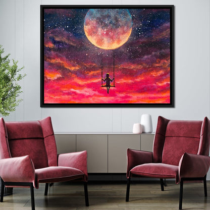 Moon Swing Canvas Wall Art