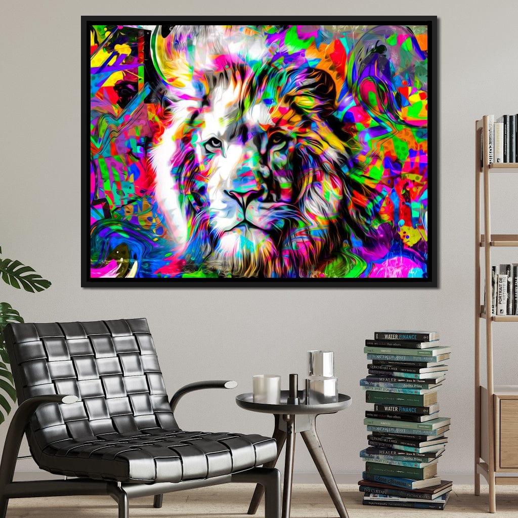 Psychedelic Lion Canvas Wall Art