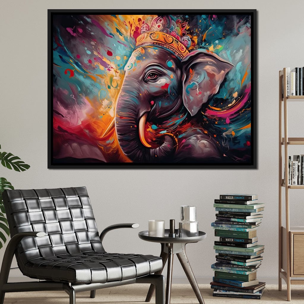 Ganesh Color Splash Canvas Wall Art