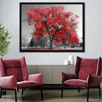 Big Red Tree Canvas Wall Art