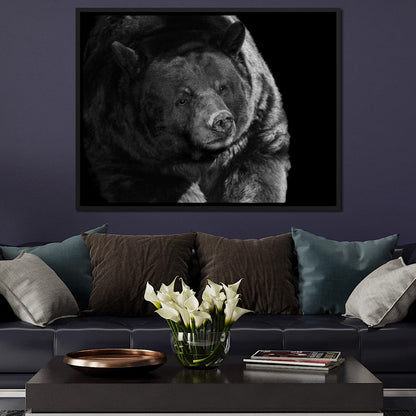 Black and White Bear Canvas Wall Art