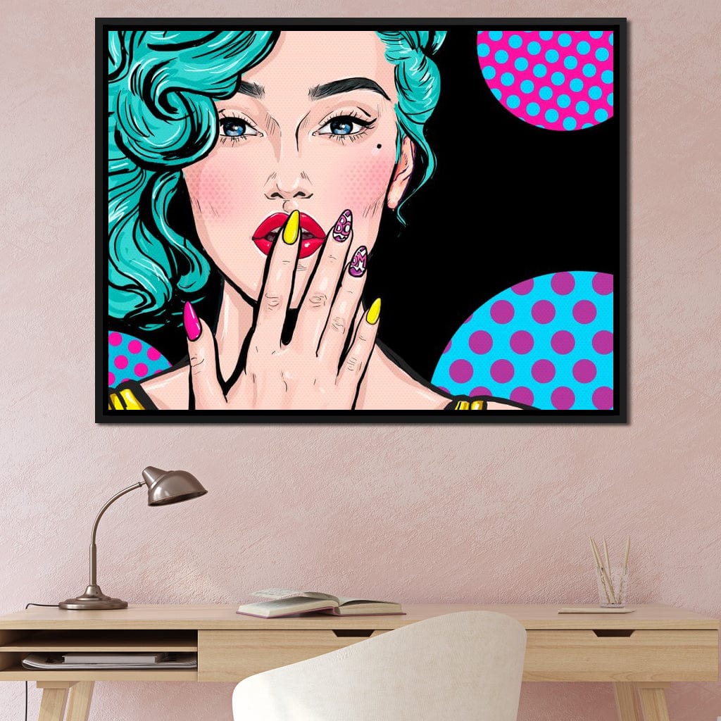 Pop Art Lady Canvas Wall Art