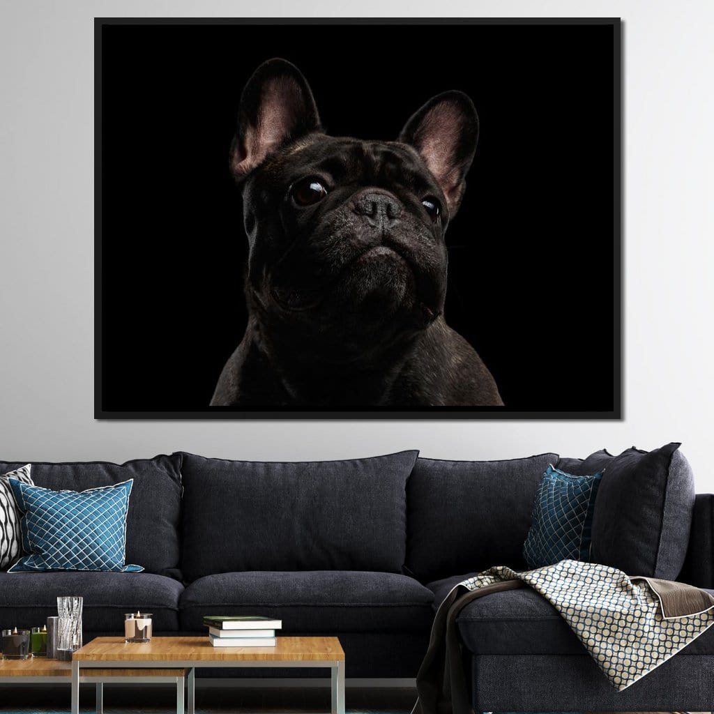 Black French Bulldog Canvas Wall Art